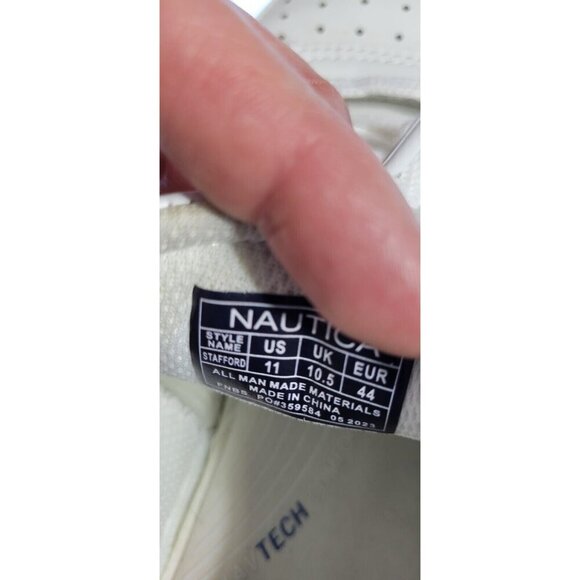 Nautica Mens White Lace Up Walking Sneaker Size 11 Stafford - Picture 9 of 10